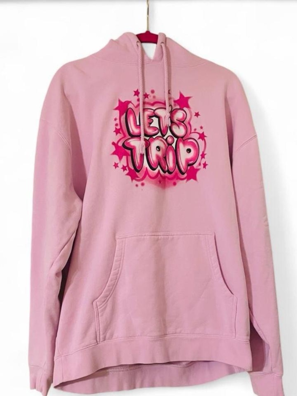 Sturniolo Triplets Let's Trip Pink Airbrush Graffiti Graphic Hoodie Unisex L